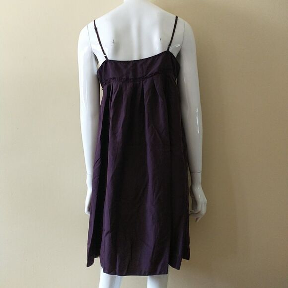 GAP Slip Dress 14/M/S*Purple Silk Babydoll Adjustable Straps Buttons Whimsigoth - Picture 5 of 9